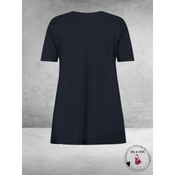 Plus Basics Wrap Top NAVY