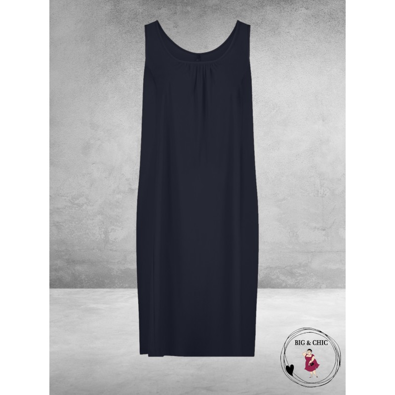 PLUS BASICS Mouwloze Jurk Navy