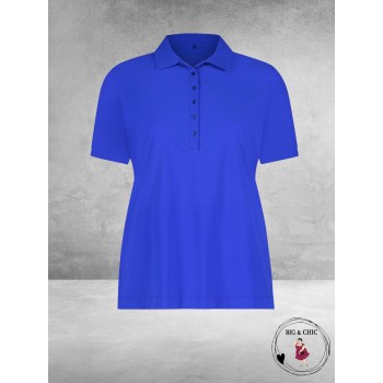 PLUS BASICS Polo Shirt Korte Mouw ROYAL BLUE